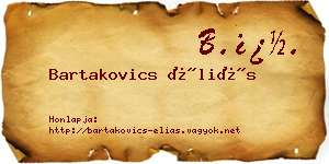 Bartakovics Éliás névjegykártya